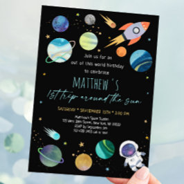 Invitación Primer cumpleaños del espacio ultraterrestre astro