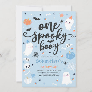 Invitación Primer cumpleaños del fantasma de Halloween, un tí