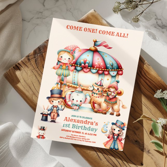 Invitación Primer cumpleaños del Festival de Circo de Carnava (Subido por el creador)