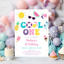 Invitación Primer cumpleaños del Fiesta de un Chica de Guay