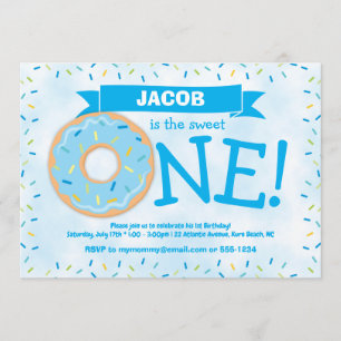 Invitación Primer cumpleaños del Fiesta Donut