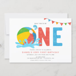Invitación Primer cumpleaños del Fiesta Minimalista moderno