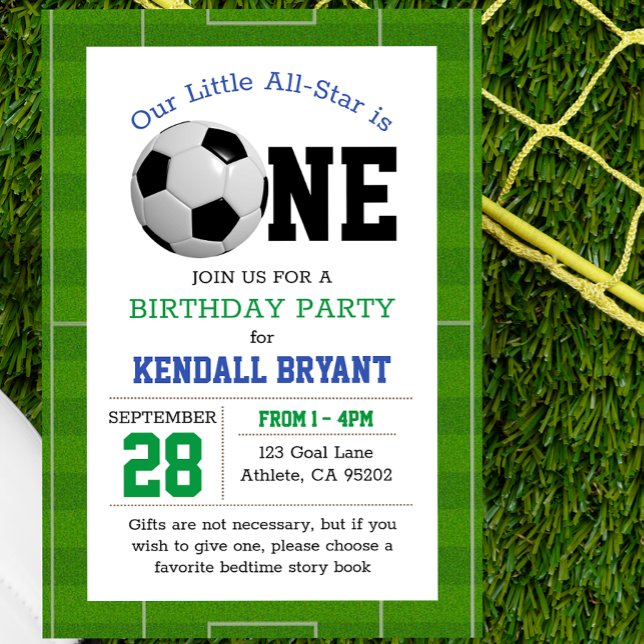 Invitación Primer cumpleaños del fútbol (Subido por el creador)