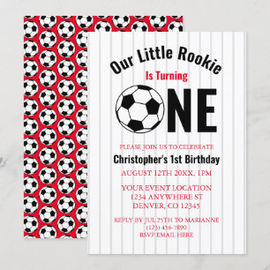 Invitación Primer cumpleaños del fútbol de novato