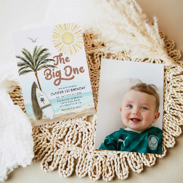 Invitación Primer cumpleaños del género de verano en la playa