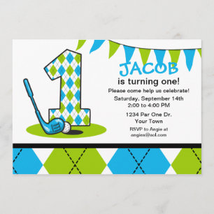 Invitación Primer cumpleaños del Golf Argyle