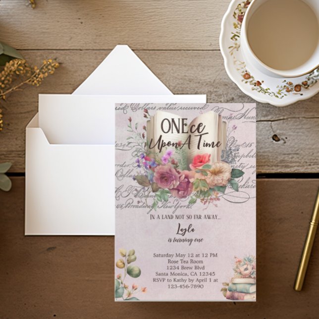 Invitación Primer cumpleaños del libro de relatos de hadas (Subido por el creador)