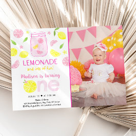 Invitación Primer cumpleaños del limón rosa de Lemonade