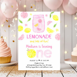 Invitación Primer cumpleaños del limón rosa de Lemonade