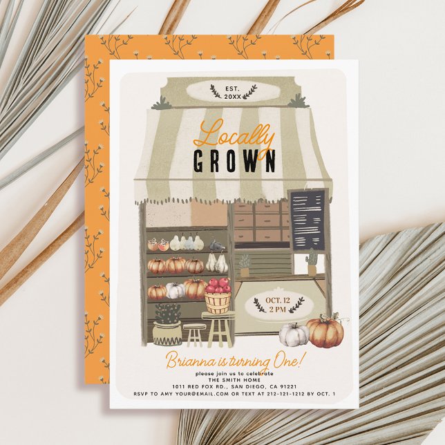 Invitación Primer cumpleaños del mercado de granjeros cultiva (Subido por el creador)