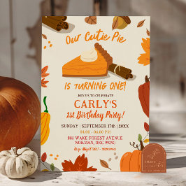 Invitación Primer cumpleaños del muelle de la calabaza de la