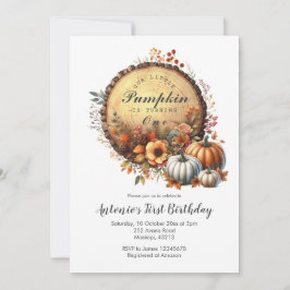 Invitación Primer cumpleaños del Naranja Quemado de Calabaza 