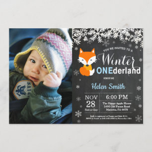 Invitación Primer cumpleaños del niño Fox de Onederland