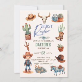 Invitación Primer cumpleaños del oeste Rodeo Cowboy Cumpleaño