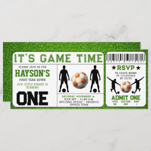 Invitación primer cumpleaños del partido de fútbol por año