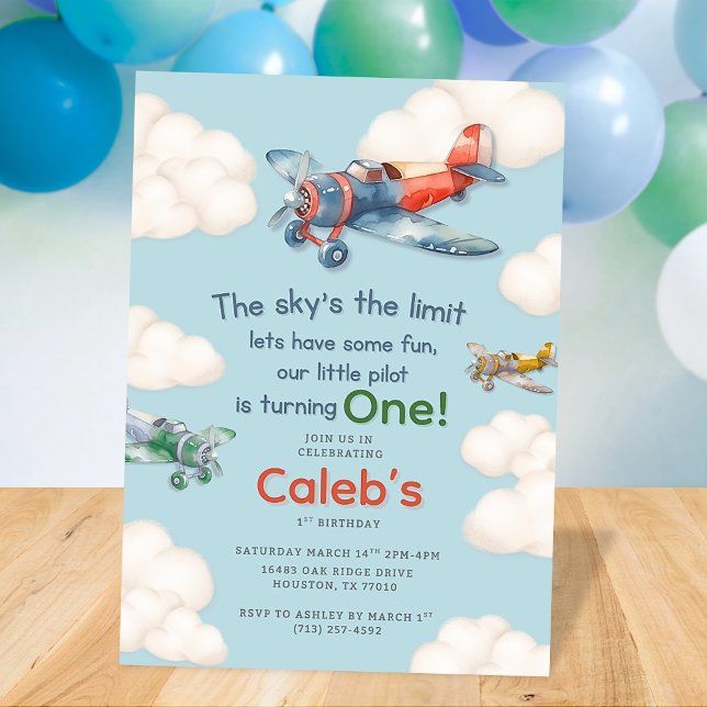 Invitación Primer Cumpleaños del Pequeño Piloto (Subido por el creador)