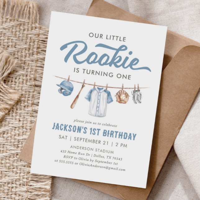 Invitación Primer cumpleaños del Pequeño Rookie Baseball (Subido por el creador)