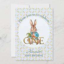 Primer cumpleaños del personalizado Pedro el conej