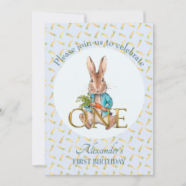 Invitación Primer cumpleaños del personalizado Pedro el conej