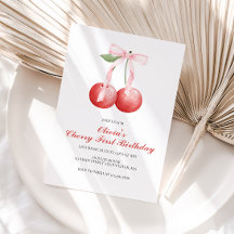 Primer cumpleaños del preppy Cherry Pink Bow