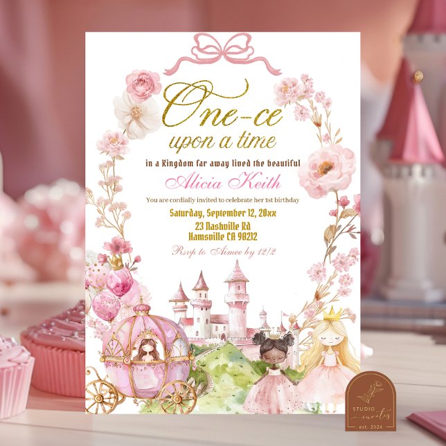 Invitación Primer cumpleaños del reino de las princesas de Bo (Subido por el creador)