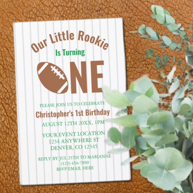 Invitación Primer cumpleaños del Rookie Football (Subido por el creador)