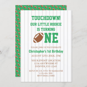 Invitación Primer cumpleaños del Rookie Football