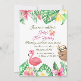 Invitación Primer cumpleaños del Safari de la Selva Tropical