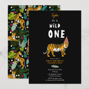 Invitación Primer cumpleaños del Safari de la Selva Tropical 