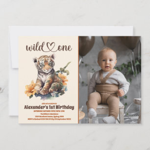 Invitación Primer cumpleaños del tema salvaje de un Safari