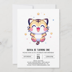 Invitación Primer cumpleaños del tigre mágico