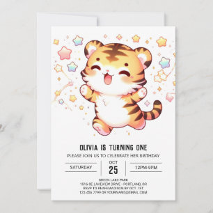 Invitación Primer cumpleaños del Tigre Pequeño