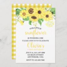 Primer cumpleaños del verano de Floral de girasol