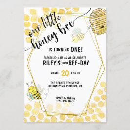 INVITACIÓN PRIMER CUMPLEAÑOS, FIESTA BEE, ESTÁ TEMÁTICO
