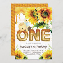 Primer cumpleaños Honey Bee cumpleaños Sunflower