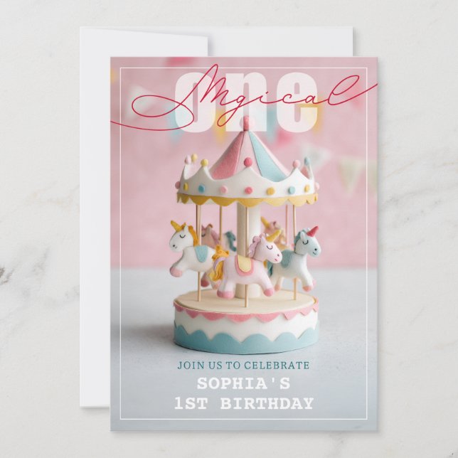 Invitación Primer cumpleaños mágico (Anverso)