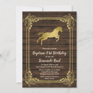 Invitación Primer cumpleaños mexicano del bautismo de caballo