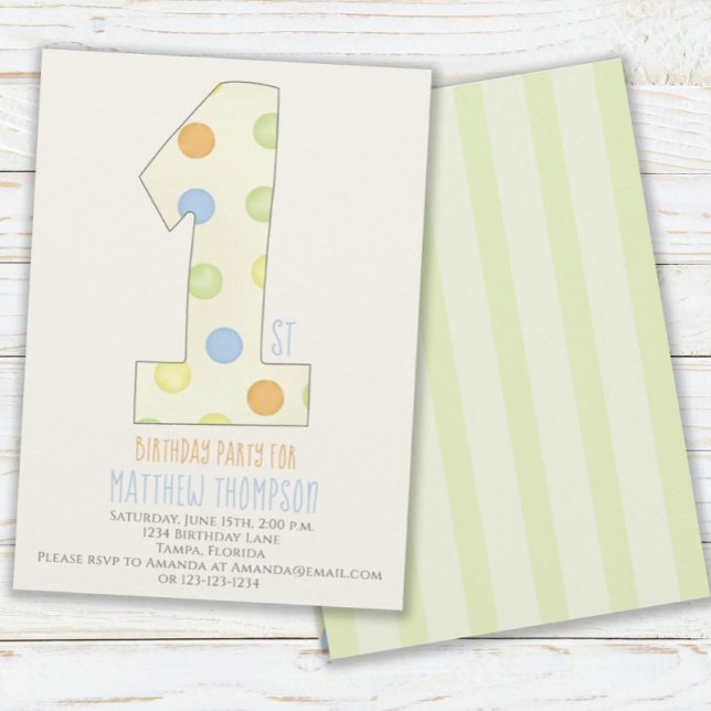 Invitación Primer cumpleaños minimalista género neutro (Subido por el creador)