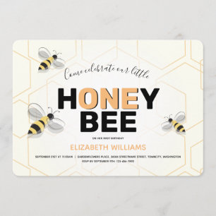 Invitación Primer cumpleaños Naranja negro amarillo Personali