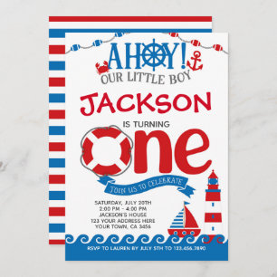 Invitación Primer cumpleaños náutico
