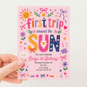 Invitación Primer cumpleaños primer viaje alrededor del sol