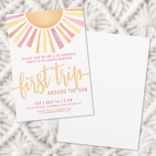 Invitación Primer Cumpleaños Primer Viaje Alrededor Del Sol