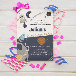 Invitación Primer cumpleaños, ¡primera órbita alrededor del s