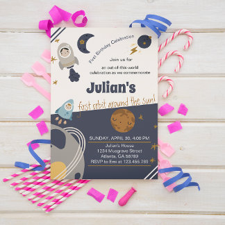 Invitación Primer cumpleaños, ¡primera órbita alrededor del s