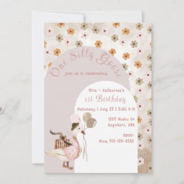 Invitación Primer cumpleaños, una gallina, vintage