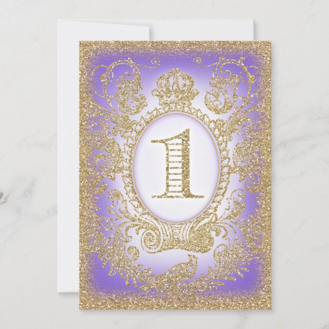 Invitación Primer cumpleaños una vez en el tiempo Princesa pú (Anverso)