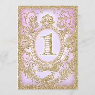 Invitación Primer cumpleaños, una vez, princesa morada