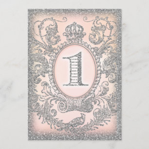 Invitación Primer cumpleaños una vez, Princesa Plata