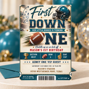 Invitación Primer Descenso Cumpleaños Uno Fútbol Americano
