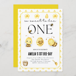 Invitación Primer día de abejas, primer cumpleaños de invitac
